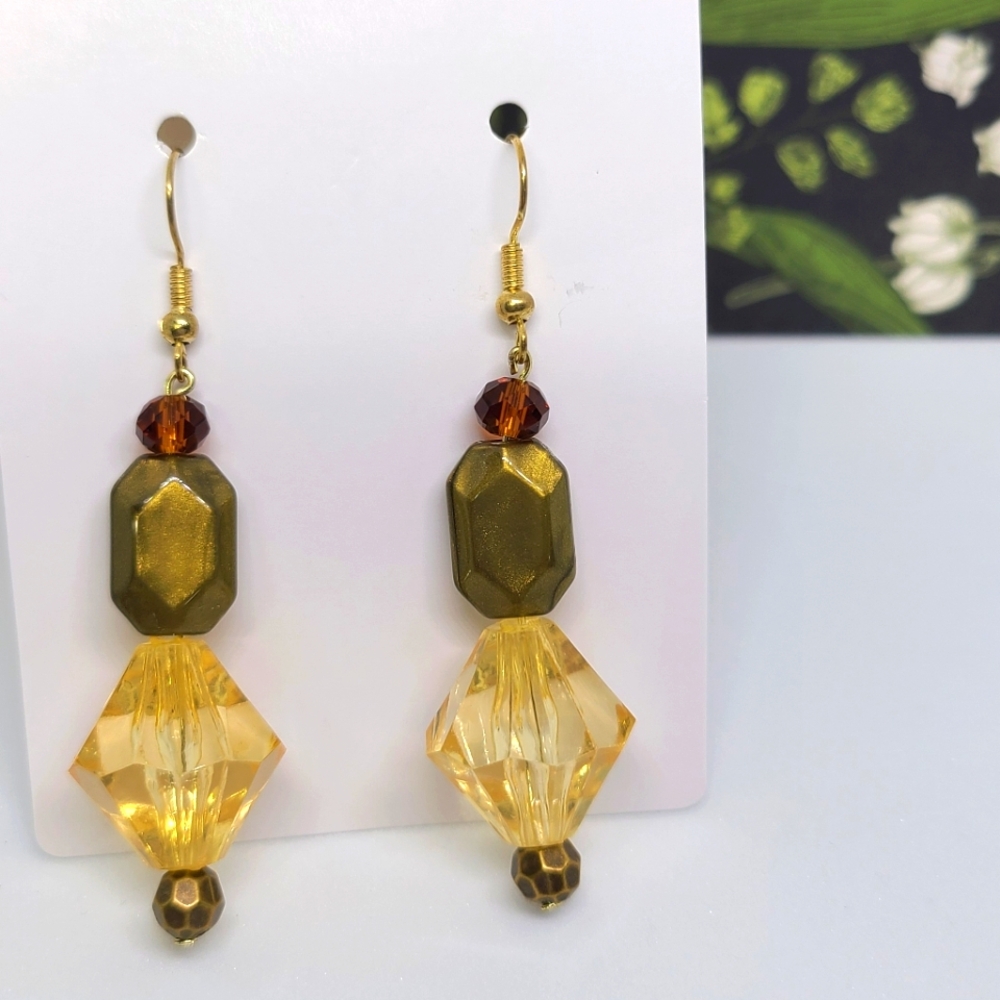 BUNDLE ONLY 🆕️ OOAK Metallic Geometric Drop Earrings A1